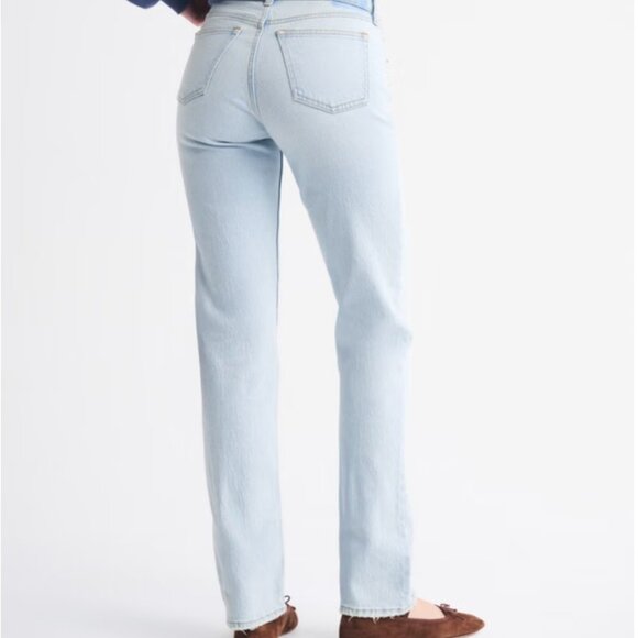 Abercrombie & Fitch 90s Mid Rise Straight Jeans | Light Wash Thick Denim 27 / 4R - Picture 9 of 12